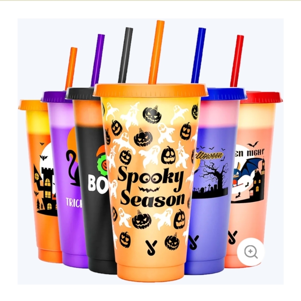 Halloween Themed Mugs Set - Purple, Orange, Blue - Picture 2 of 12